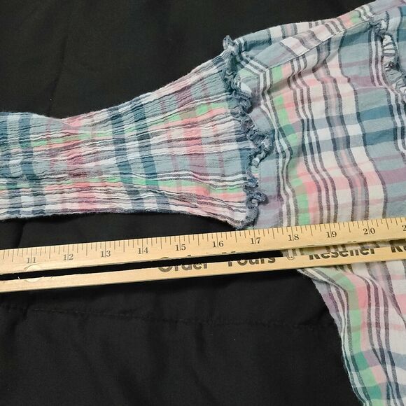 Chaps Womens Button Up Shirt Multicolor Size M 100% Cotton Long Sleeve Stretch - Picture 5 of 12